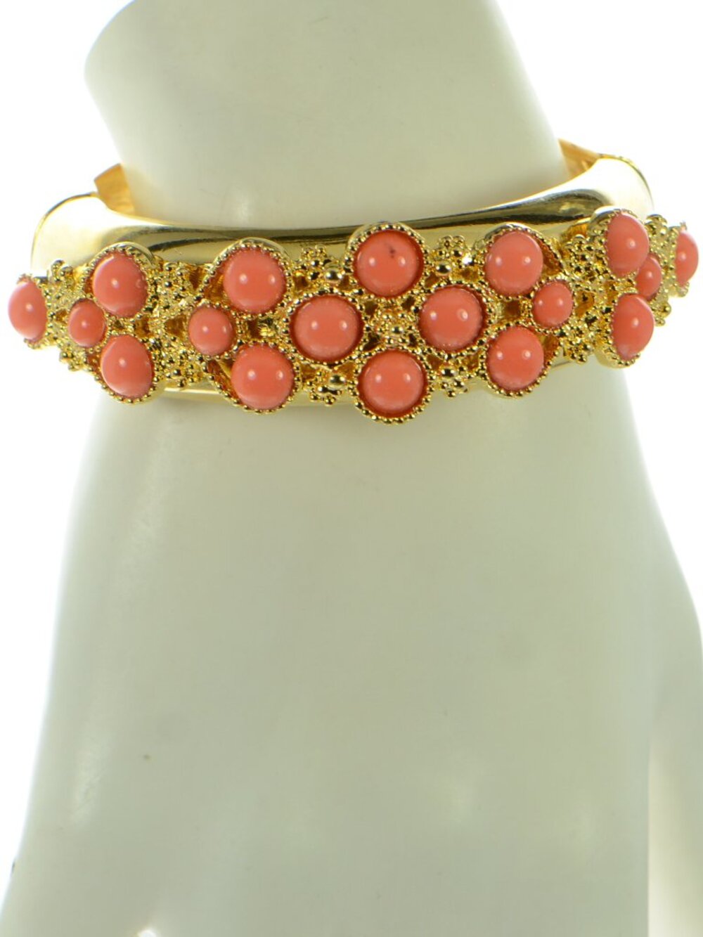 Vintage Kenneth Jay Lane KJL Coral Cabochon Bracelet